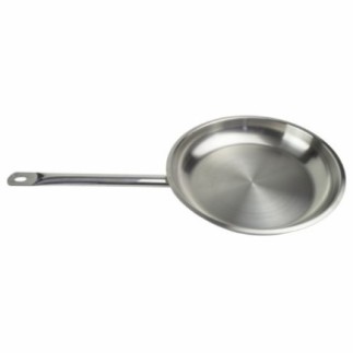 Tigaie gastro inox satinat, compatibilă cu inducție, ideală pentru prăjit și sotat, bază solidă pentru încălzire uniformă, 32 cm