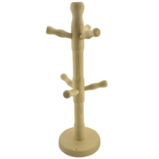 stativ din lemn cu brate pentru agatat cani de cafea