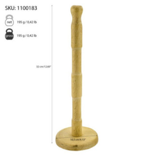 suport pentru rolă de hârtie de bucătărie cu informații despre dimensiuni și greutate