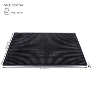 covoras de bar dreptrunghiular din cauciuc negru cu informatii despre dimensiuni