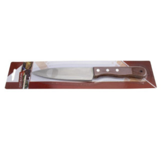 cuțit de bucătărie inox cu mâner de lemn în ambalaj
