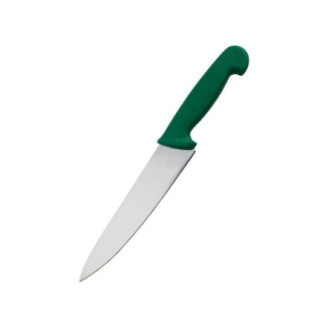 cuțit de bucătărie din inox cu mâner verde pentru fructe și legume conform HACCP