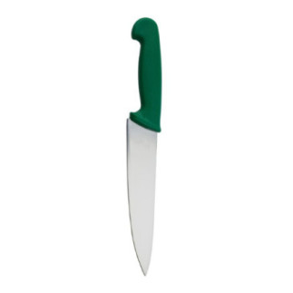 cuțit bucătar cu lamă din inox și mâner verde HACCP