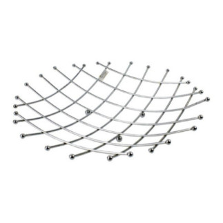 suport pentru fructe rotund din metal cromat tip grilaj