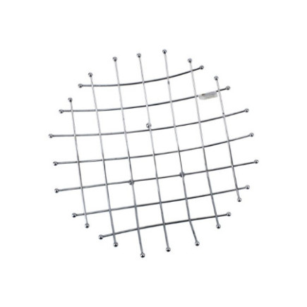 Fructieră metalică tip grilaj din oțel inoxidabil cu un design modern perfectă pentru mese festive sau uz zilnic