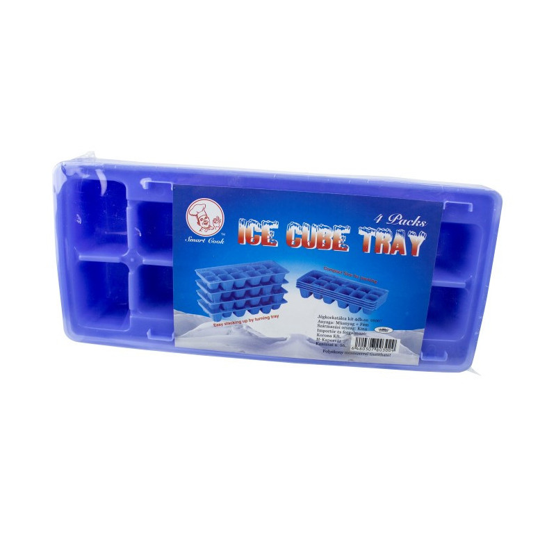 Set de tăvi pentru cuburi de gheață, din plastic flexibil, ideale pentru prepararea cuburilor de gheață în mărimi variate, 4 buc