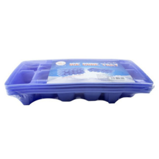 set de tăvi pentru cuburi de gheață din plastic albastru ambalate în folie stretch cu etichetă