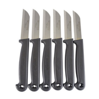 Set cuțite de masă pentru curățat și feliat cu lamă din inox de 6 cm și mâner ergonomic comod, ideale pentru mese zilnice, 6 buc