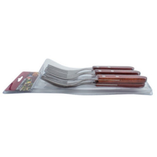 set de furculițe cu mâner din lemn ambalate în plastic transparent