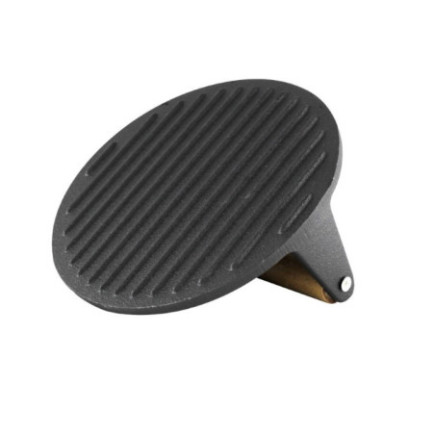 Presă din fontă pentru burgeri și carne la grătar, cu mâner ergonomic din lemn, diametru 18 cm