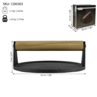 presa hamburgeri rotundă din fontă și specificații despre ambalaj și dimensiuni