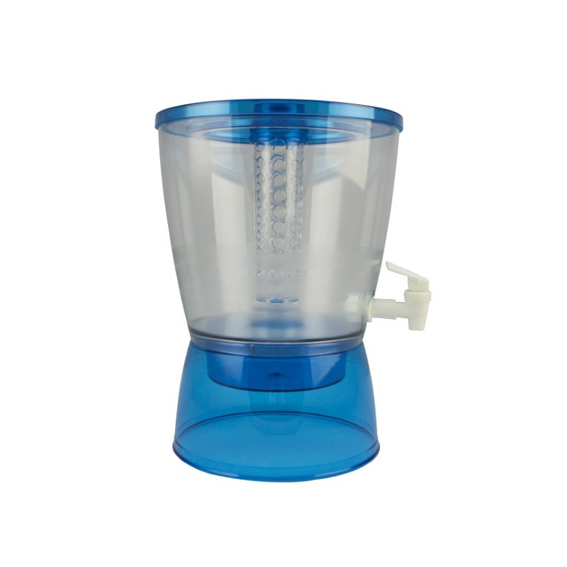 Dozator băuturi din plastic, albastru, cu robinet și rezervor, pentru servit limonadă, sucuri și cocktailuri la petreceri, 6 L
