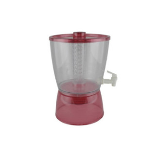 Dozator băuturi din plastic, roșu, cu robinet și rezervor, pentru servit limonadă, sucuri și cocktailuri la petreceri, 6 L
