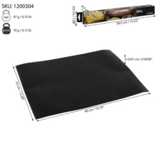 foaie de așezat în cuptor sau la grill cu informații despre dimensiuni și ambalaj