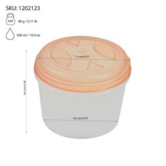recipient pentru condimente din plastic cu capac etanș cu dimensiuni și specificații despre greutate și capacitate