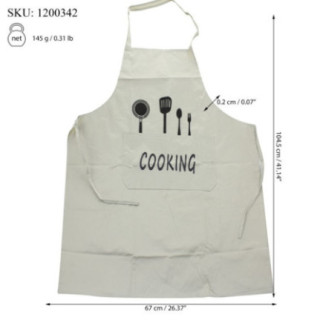 șorț gătit crem cu șnur lateral și informații despre dimensiuni