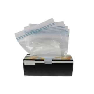 set de pungi alimentare reutilizabile transparente cu închidere ziplock în cutia ambalaj