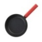 Tigaie aluminiu, rotundă, neagră, cu acoperire antiaderentă, mâner învelit în silicon, pentru toate tipurile de aragaz, 20 cm