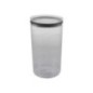 cutie pentru alimente cilindrică înaltă din plastic transparent cu capac cu inel din cauciuc