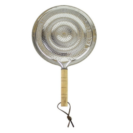 difuzor de flacără rotund cu mâner din lemn