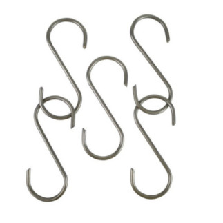 set de 5 cârlige solide în formă de S pentru agățat mezeluri în afumătoare