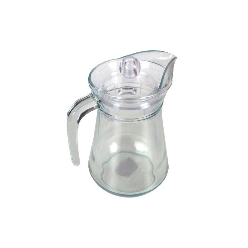 Carafă din sticlă cu capac, mâner ergonomic și cioc pentru turnare controlată, perfectă pentru servit sucuri și băuturi, 1.5L