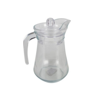 Carafă din sticlă cu capac, mâner ergonomic și cioc pentru turnare controlată, perfectă pentru servit sucuri și băuturi, 1.5L
