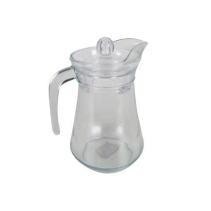 Carafă din sticlă cu capac, mâner ergonomic și cioc pentru turnare controlată, perfectă pentru servit sucuri și băuturi, 1.5L