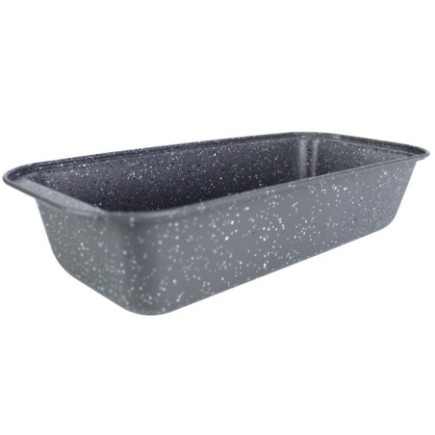 Tavă de copt cu înveliș antiaderent granit, previne lipirea și asigură o coacere uniformă pentru pâine, chec sau cozonac