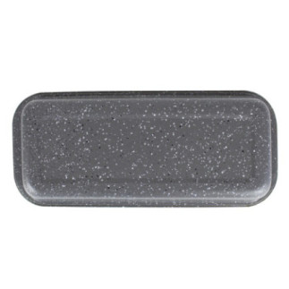 forma dreptunghiulara pentru copt gri cu picatele albe intoarsa cu susul in jos