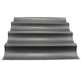 formă pentru copt baghete din teflon cu perforații și 4 compartimente