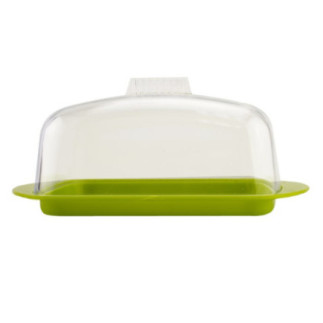 untieră din plastic cu bază verde și capacul transparent
