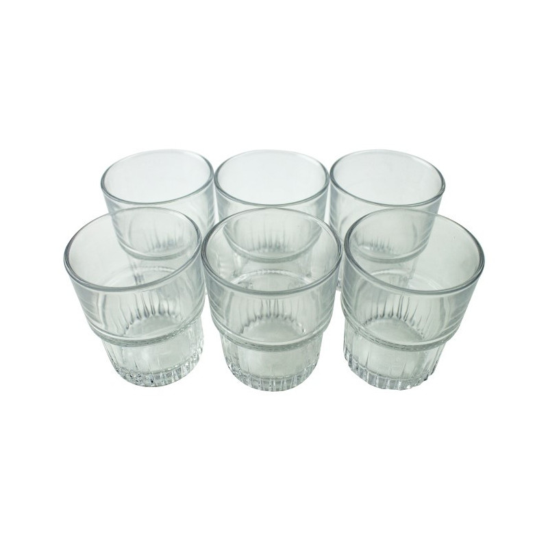 Set pahare de whisky 120 ml, model cu striații, potrivite cu orice ocazie pentru apă, suc sau băuturi alcoolice, 6 buc