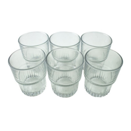 set de 6 pahare pentru whisky cu model cu baza cu striații