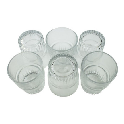 Set pahare de whisky 120 ml, model cu striații, potrivite cu orice ocazie pentru apă, suc sau băuturi alcoolice, 6 buc