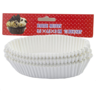 set de 75 de hârtii de copt ovale stivuite în fața etichetei colorate de carton