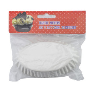 set de hârtii ovale pentru copt prăjituri albe în ambalaj pungă transparentă cu etichetă