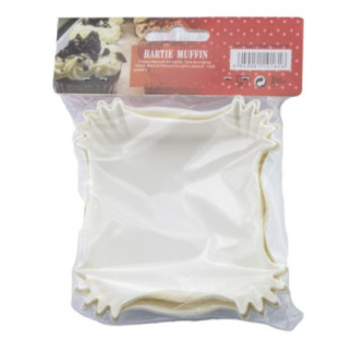 set 30 hârtii albe pătrate pentru brioșe și cupcakes ambalate