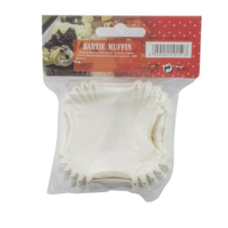 set de 100 hârtii de copt pătrate albe ambalate în pungă transparentă cu etichetă colorată