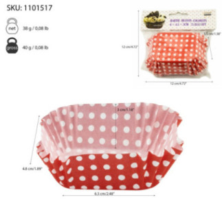 hârtie colorată de copt prăjituri dreptunghiulară cu specificații despre ambalaj și dimensiuni