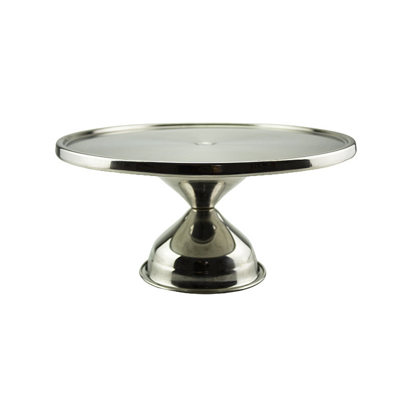 Suport pentru tort și prăjituri, rotund, din inox cu picior, ideal pentru prezentare