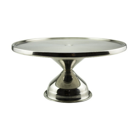 Suport pentru tort și prăjituri, rotund, din inox cu picior, ideal pentru prezentare