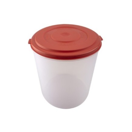 caserolă cilindrică din plastic cu capac pentru depozitarea făinii