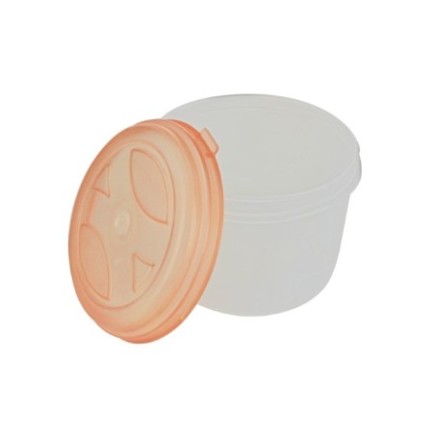 Caserolă pentru alimente, rotundă, cu capac bine fixat, pentru depozitat și transport, compatibil microunde și congelator, 0.5L