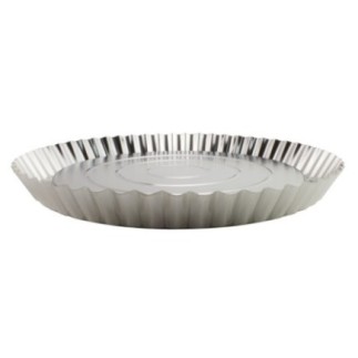 Formă de copt rotundă, din tablă cositorită cu margini ondulate, perfectă pentru plăcinte, tarte și quiche, gătit uniform, 29 cm