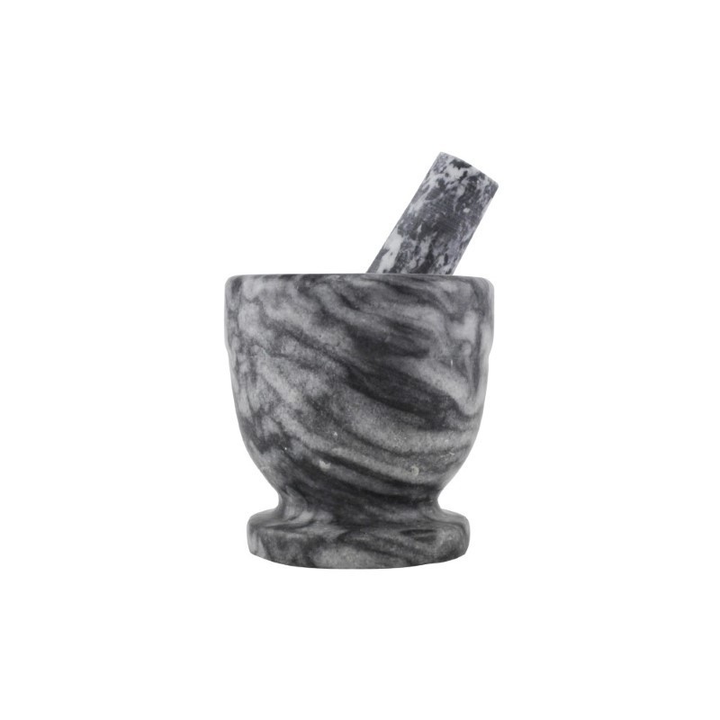 Mojar din granit cu pistil, rezistent și durabil, pentru zdrobirea și mărunțirea condimentelor și ierburilor aromatice, 10 cm