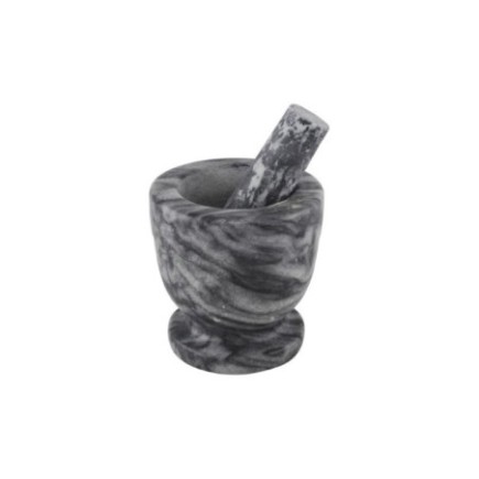 Mojar din granit cu pistil, rezistent și durabil, pentru zdrobirea și mărunțirea condimentelor și ierburilor aromatice, 10 cm