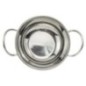 castron rotund din inox cu două toarte vedere de sus