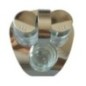 Set solniță și piperniță din sticlă pe suport elegant și compact din inox cu sticluță pentru scobitori