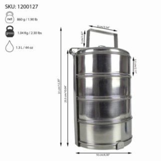 sufertas cu 4 caserole din inox și informații despre greutate capacitate și dimensiuni